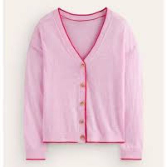 Women's Pink Maggie Vneck Linen Cardigan Sweet Lilac Size Med - Picture 3 of 5